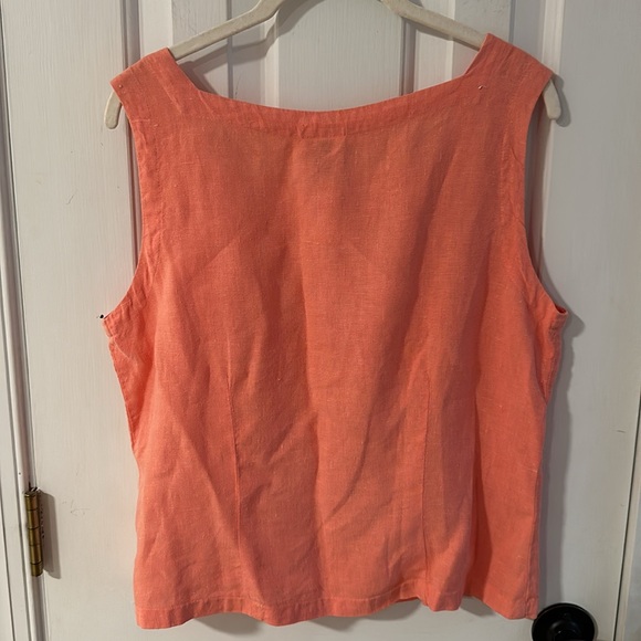 100% Linen Square Neck Button Front Tank Top by Click Size Small S - Picture 4 of 4
